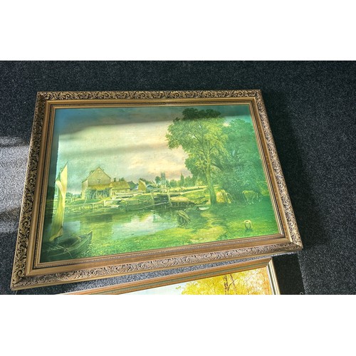 150 - 2 Gilt framed pictures largest measures approximately 39 inches long 29 inches tall