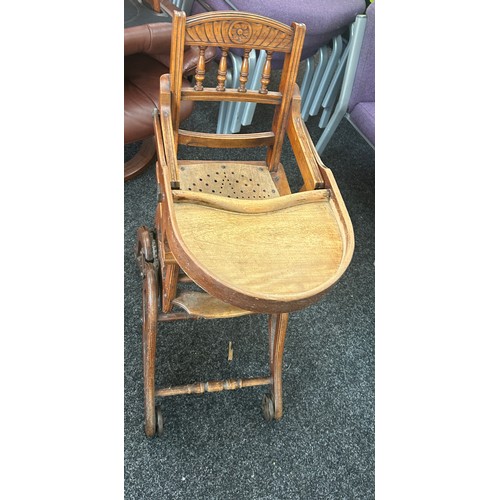 374 - Antique metamorphic high chair