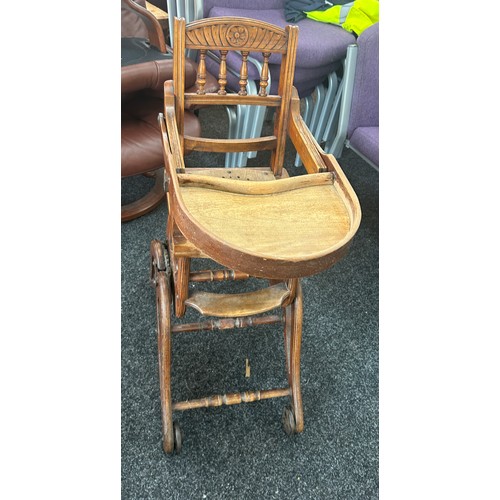 374 - Antique metamorphic high chair