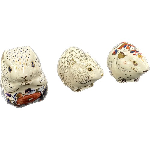 414 - Three Royal Crown Derby paperweights, all Collectors Guild Exclusives, Poppy Mouse, Bank Vole and Ri... 