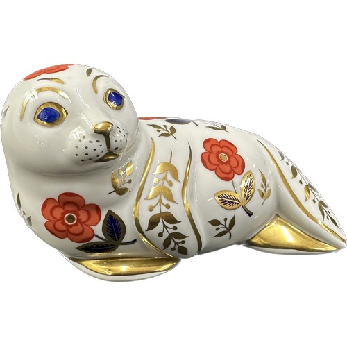 416 - Two Royal Crown Derby paperweight, Badger, 12cm, date mark for 1989 (LII), gold stopper, red Royal C... 