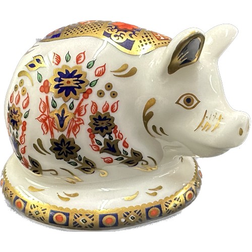 419 - Three Royal Crown Derby paperweights, Pickworth Piglet, exclusive limited edition commissioned by Si... 