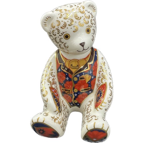 415 - Two Royal Crown Derby Debonair Bear paperweight, 12cm, exclusive to the Royal Crown Derby Collectors... 