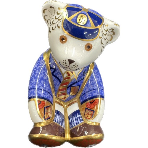 415 - Two Royal Crown Derby Debonair Bear paperweight, 12cm, exclusive to the Royal Crown Derby Collectors... 