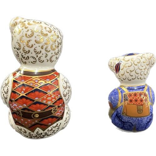 415 - Two Royal Crown Derby Debonair Bear paperweight, 12cm, exclusive to the Royal Crown Derby Collectors... 