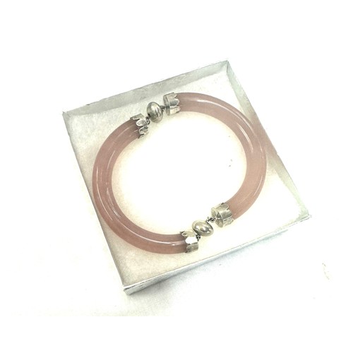 495 - H/M Silver and rose quartz bracelet