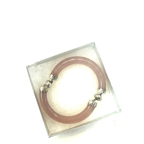 495 - H/M Silver and rose quartz bracelet