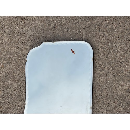 351 - 2 Frameless beveled edge mirrors and 1 other largest measures approximately 27 inches wide 15.5 inch... 