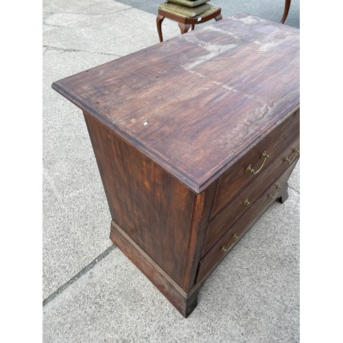 333 - Antique 3 drawer chest measures approximately 32 inches tall 36 inches wide 20 inches depth