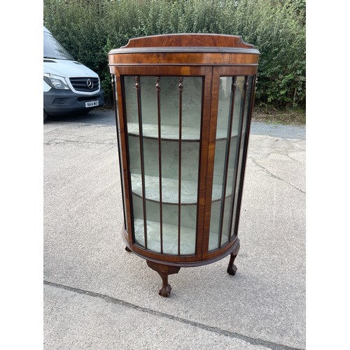 311 - Antique glass fronted cabinet 52 inches tall 29 inches wide 14 inches depth