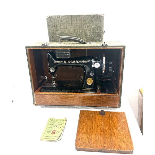 153 - Vintage cased singer sewing machine, untested