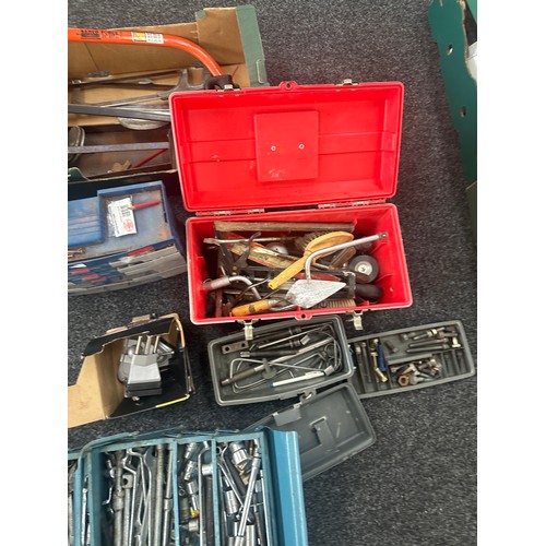 180 - Large selection of vintage and later tools to include tool boxes, nuts, bolts, spanners etc