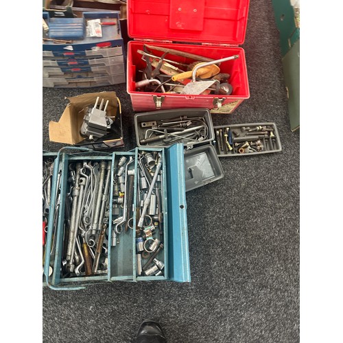 180 - Large selection of vintage and later tools to include tool boxes, nuts, bolts, spanners etc