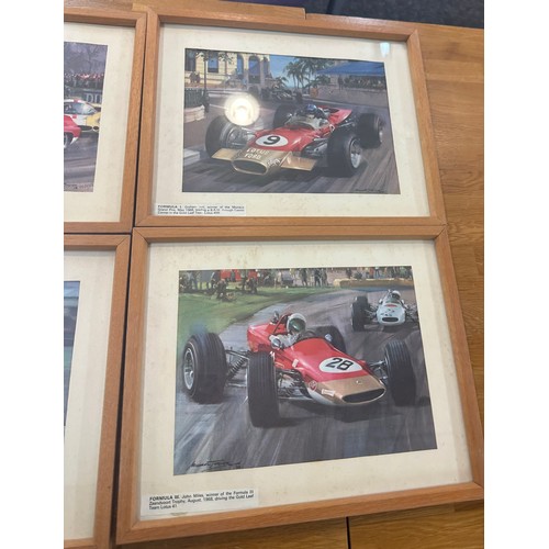 19 - Four framed signed prints of racing cars by Micheal Turner measures approx 13 inches tall by 15 inch... 