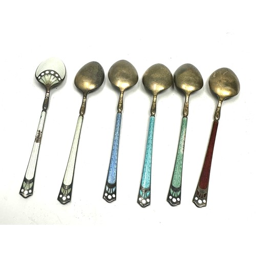 52 - 6 x .925 enamel teaspoons enamel wear