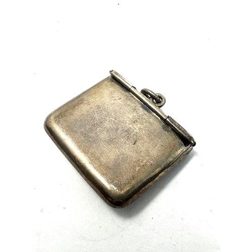 62 - antique silver stamp case w/ enamel