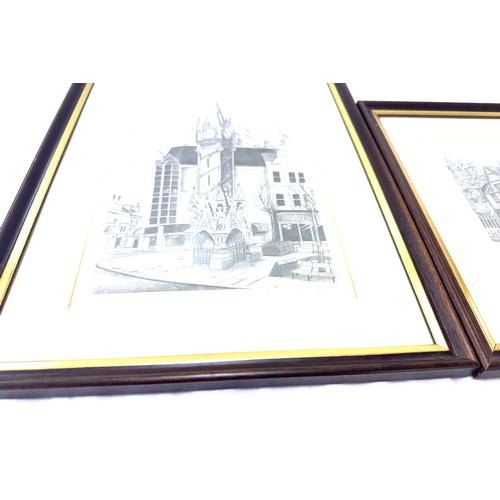 39 - Framed David Bevan limited edition prints includes The Guildhall Leicester and The Clock Tower Leice... 