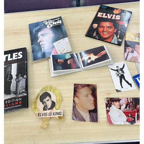 63 - Selection of Elvis memorabilia includes magazines etc