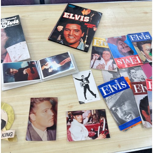 63 - Selection of Elvis memorabilia includes magazines etc