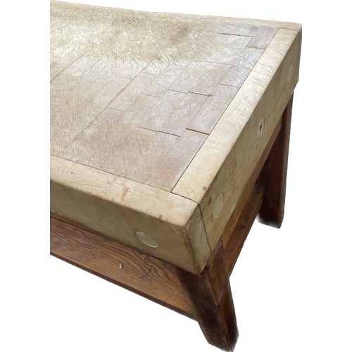 281C - Butchers block and stand, approximate measurements: Height 32.5 inches, Width 48 inches, Depth 24 in... 