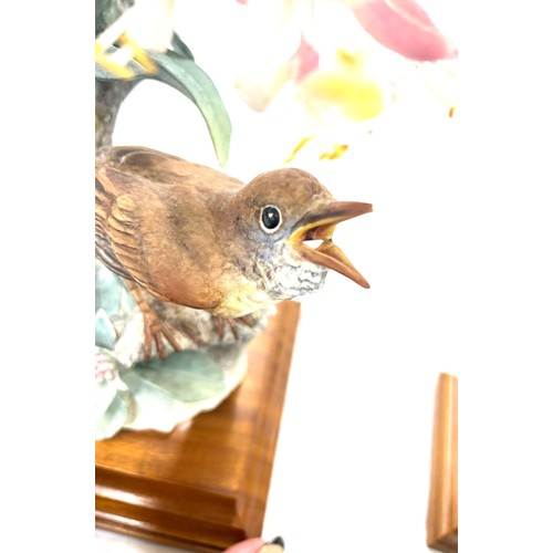 71 - Selection of bird figures on wooden stands, damaged