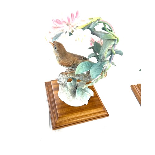 71 - Selection of bird figures on wooden stands, damaged