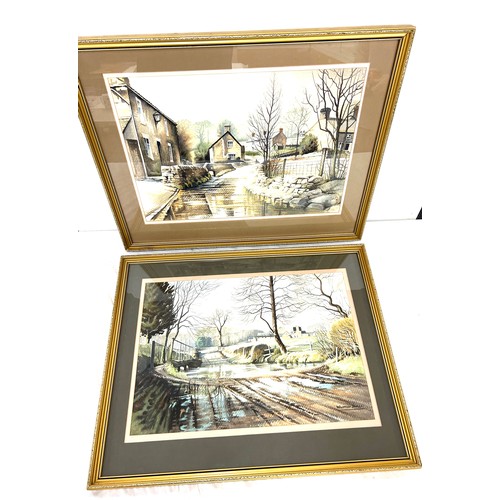 51 - Pair gilt framed watercolours by Wilfred Ball, approximate frame measurements: 21 x 26 inches