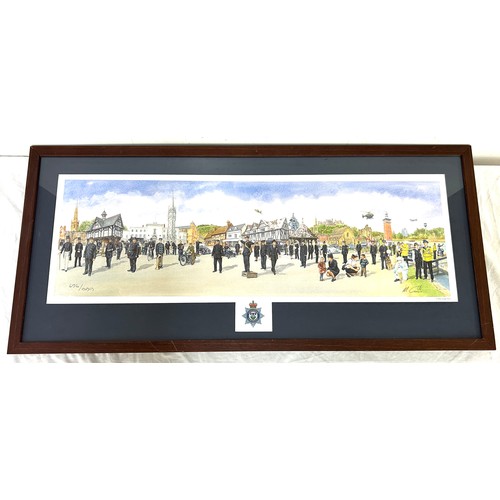 2 - Large mounted and framed print number 696/999 Leicestershire Police past and present, names and posi... 