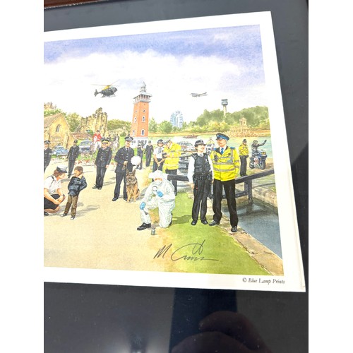 2 - Large mounted and framed print number 696/999 Leicestershire Police past and present, names and posi... 