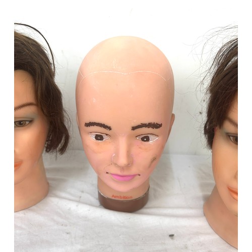 37 - Selection of 3 assorted mannequin heads