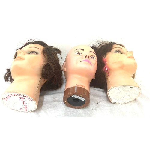 37 - Selection of 3 assorted mannequin heads