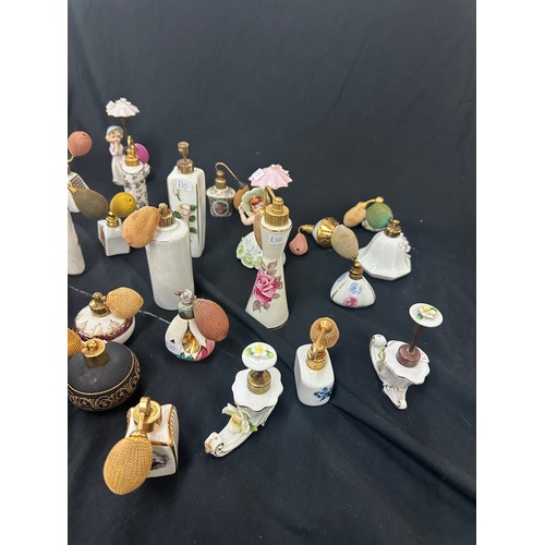 21 - Selection of vintage porcelain scent bottles