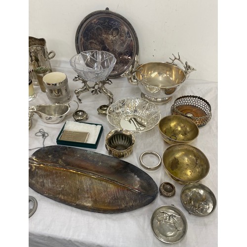 229 - Large selection of metal ware includes silver plated etc