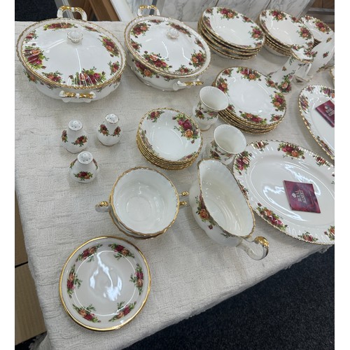 131 - Large selection of vintage Royal Albert Old Country Rose pieces to include clocks, vases, part dinne... 