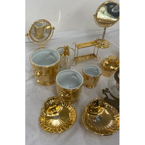 225 - Selection of collectable items includes mirrors, scent bottles, candle holders etc