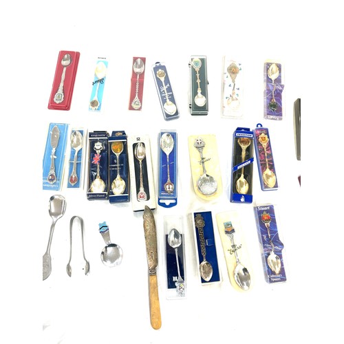 121 - Large selection of souvenir spoons