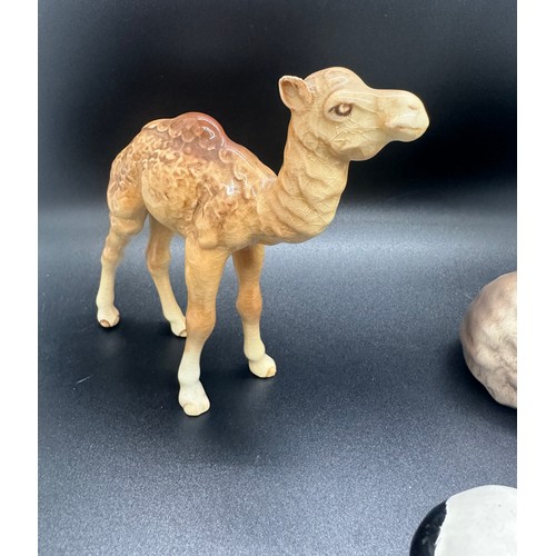 397 - Selection Beswick animal ornaments to include sitting Koala, Camel and sitting panda, all in good ov... 