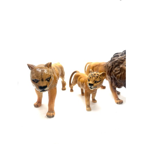 394 - Beswick Lion, Lioness and lion cub, all in good overall condition