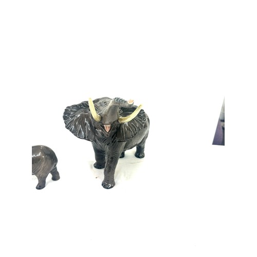 388 - Large Beswick elephant, unmarked, small elephant marked Beswick, both in good overall condition