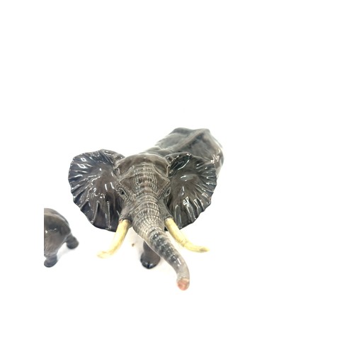 388 - Large Beswick elephant, unmarked, small elephant marked Beswick, both in good overall condition