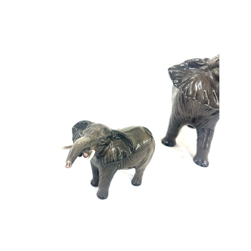 388 - Large Beswick elephant, unmarked, small elephant marked Beswick, both in good overall condition