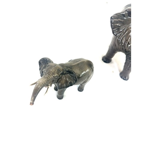 388 - Large Beswick elephant, unmarked, small elephant marked Beswick, both in good overall condition