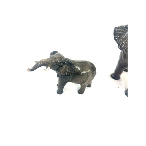 388 - Large Beswick elephant, unmarked, small elephant marked Beswick, both in good overall condition