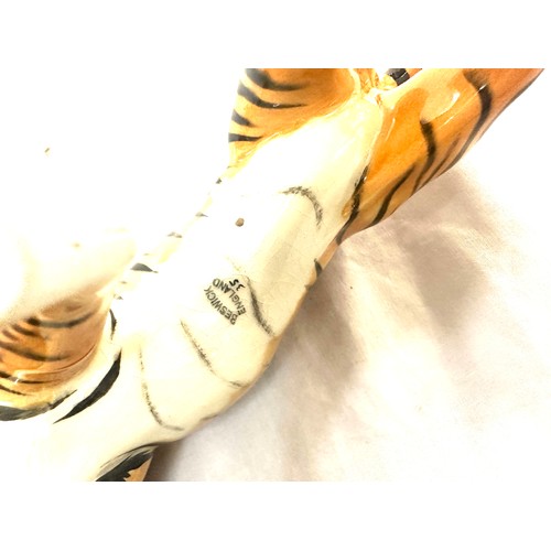 396 - Beswick Leopard Model No. 1082 gloss pattern, Beswick Tigress Figurine model 1486, both in good over... 