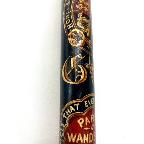 535 - Antique police truncheon marked parish of Wandsworth April 10th 1848, approximate length 47cm