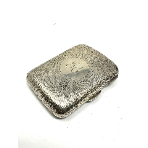 34 - silver cigarette case weight 77g