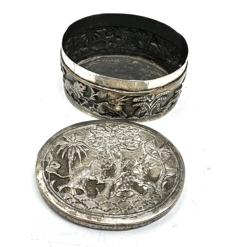 42 - antique indian silver trinket box 70g