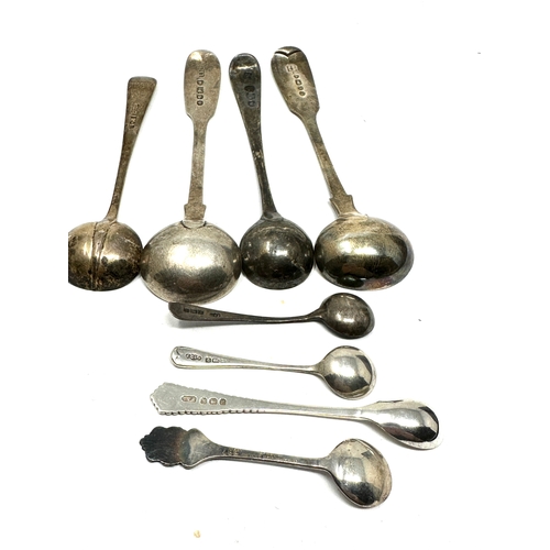 9 - selection of silver condiment spoons