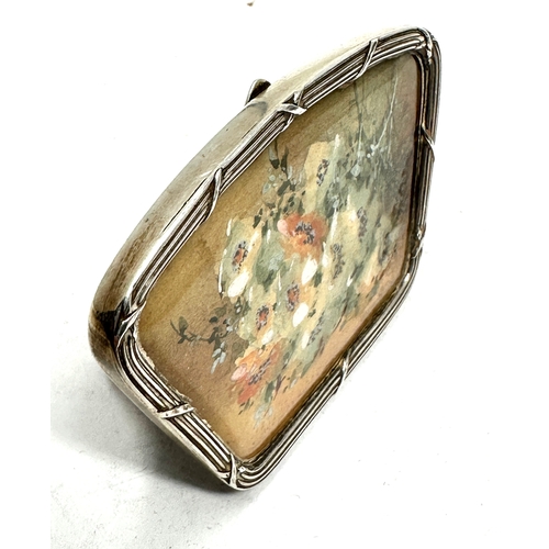 38 - silver hand painted picture menu holder