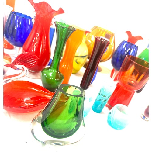 161 - Selection of coloured glassware to include vases, jugs etc